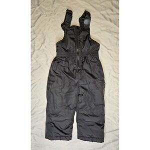 Rugged Bear Snow Bib Overalls 2T Toddler Charcoal Grey Waterproof Snowsuit PIC!